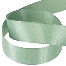 Artículo Cinta decorativa de tafetán, cinta de regalo, verde salvia, 25 mm, 50 m