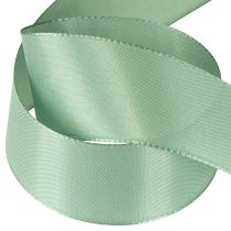 Artículo Cinta decorativa de tafetán, cinta de regalo, verde salvia, 40 mm, 50 m