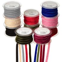 Artículo Cinta decorativa Cinta de terciopelo 10mm 20m Varios colores