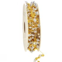 Artículo Cinta decorativa Cadena de luces navideñas oro plata A12mm L5m