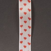 Artículo Cinta de regalo con corazones, ideal para ideas de embalaje creativas y regalos personales, 2,5 cm de ancho, 15 m de largo