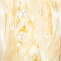 Artículo Cinta decorativa con perlas, color crema, 20 mm, 5 m