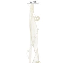 Artículo Cinta decorativa con perlas, color crema, 20 mm, 5 m