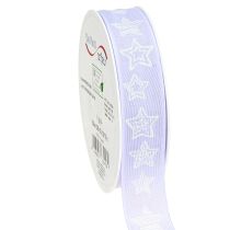 Artículo Cinta decorativa con estrellas Cinta navideña lila 25mm 18m