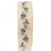 Cinta decorativa abejas cinta crema 25mm 18m