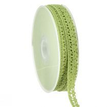 Artículo Cinta decorativa encaje de crochet borde de encaje verde A12mm L20m