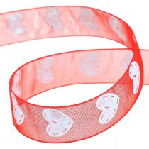 Corazones de cinta decorativa, decoración de boda, cinta Día de San Valentín rojo, blanco 15mm 20m