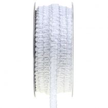 Cinta decorativa terciopelo óptica blanco 10mm 20m