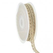 Artículo Cinta decorativa cinta para joyería encaje de ganchillo beige gris An.12mm L20m