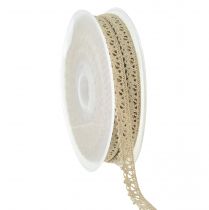 Artículo Cinta decorativa cinta de joyería cinta de encaje de ganchillo beige W12mm L20m