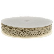 Artículo Cinta decorativa encaje beige gris 22mm 20m