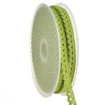 Artículo Borde de encaje cinta de encaje encaje de crochet verde An. 9 mm L. 20 m