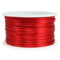 Artículo Cinta decorativa de raso para regalo, color rojo claro, 3 mm x 50 m