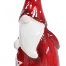 Artículo Figura de Papá Noel Nicolás rojo, blanco cerámica H13.5cm 2pcs