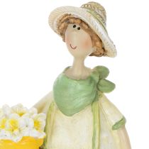 Artículo Figuritas decorativas de jardineros, decoración de mesa, verano, verde/amarillo, 16,5 x 5,5 cm, 2 piezas