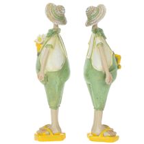 Artículo Figuritas decorativas de jardineros, decoración de mesa, verano, verde/amarillo, 16,5 x 5,5 cm, 2 piezas
