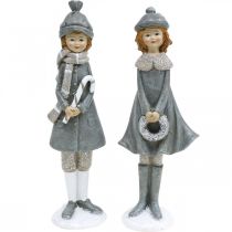 Artículo Figuras decorativas invierno figuras infantiles niñas H19cm 2pcs