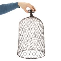 Artículo Campana decorativa de metal, ayuda para trepar, cubierta de alambre, marrón, acabado óxido, H50/41cm Ø30/25cm, juego de 2