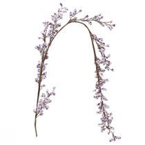 Artículo Percha decorativa rama de bayas blanco violeta invierno escarcha 130cm