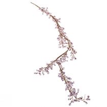 Artículo Percha decorativa rama de bayas blanco violeta invierno escarcha 130cm