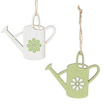 Artículo Percha decorativa regadera decoración de madera verde natural 8cm 12 piezas
