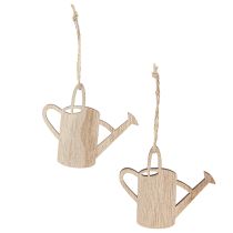 Artículo Percha decorativa regadera decoración de madera verde natural 8cm 12 piezas