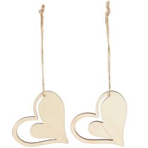 Artículo Percha decorativa decoración de corazón para el Día de la Madre rojo blanco 7,5cm 12 piezas
