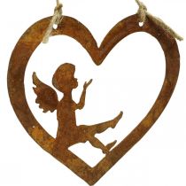 Percha decorativa metal patinado deco corazón ángel Ø15cm 6pcs