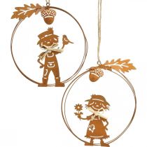 Artículo Percha decorativa óxido decoración otoñal anillo decorativo metal Ø13cm 4 piezas