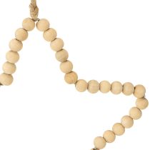 Artículo Cuentas navideñas decorativas de madera corazón estrella árbol H16cm 3 piezas
