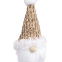 Artículo Percha decorativa gnomo navideño blanco marrón Al. 11 cm 3 piezas