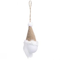 Artículo Percha decorativa gnomo navideño blanco marrón Al. 11 cm 3 piezas