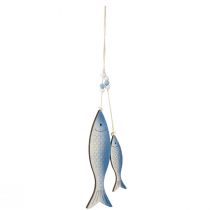 Artículo Colgador decorativo pez escamas blancas y azules 11,5/20cm juego de 2