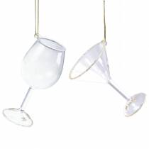 Vasos decorativos para colgar transparente con dorado 9cm 2pcs