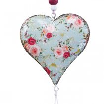 Colgante deco corazón deco flores vintage colgante 8.5x9cm 3pcs
