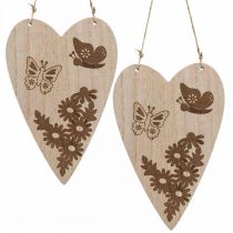 Artículo Deco colgador madera deco corazón mariposa deco 13,5x20cm 6uds