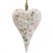 Percha decorativa corazón de madera percha decorativa motivo flores 12x2,5x20xcm