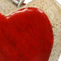 Percha decorativa corazones de madera corazones decorativos rojo Ø5–5.5cm 12 piezas