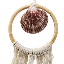 Percha decorativa marinera colgante concha decoracion macrame 45×11.5cm