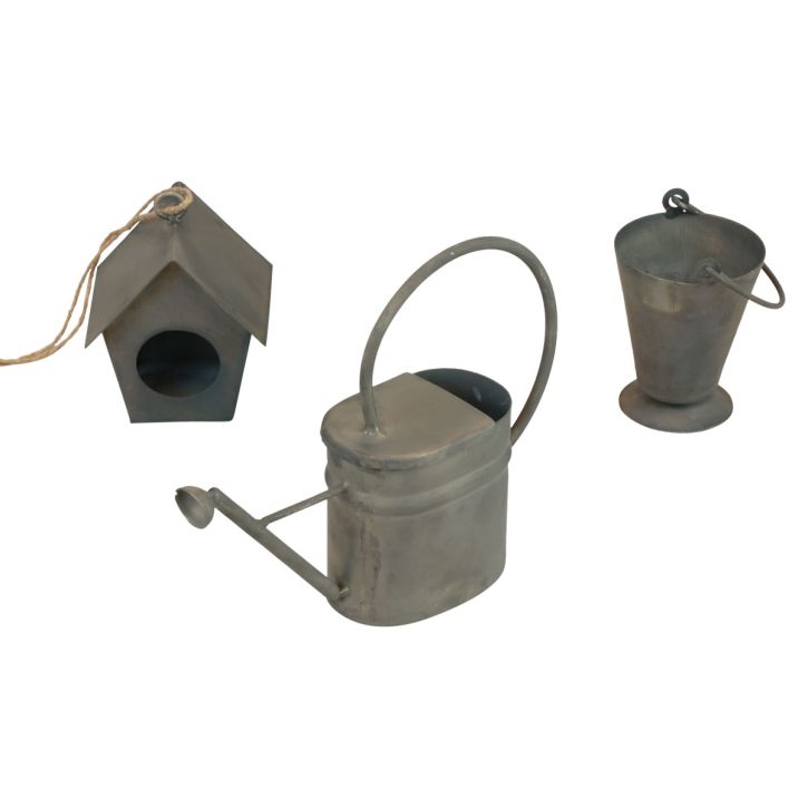 Perchas decorativas de metal decorativas para jardín gris vintage 5-15 cm juego de 3