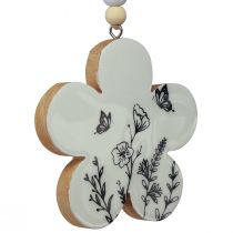 Artículo Percha decorativa corazón flor mariposa blanco natural 9cm 3ud