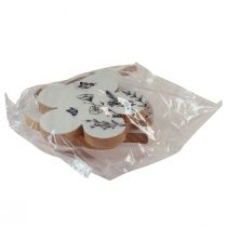 Artículo Percha decorativa corazón flor mariposa blanco natural 9cm 3ud