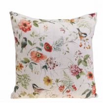 Cojín decorativo Cojín decorativo de verano con flores/pájaros 37x37cm