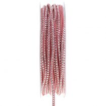 Correa de cuero Cable de cinta rosa con remaches 3mm 15m