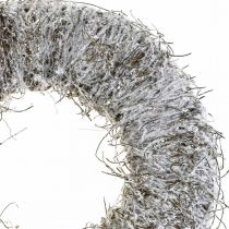 Corona decorativa naturaleza, corona de vid, corona natural Ø45cm nevado