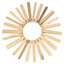 Guirnalda decorativa corona de madera motivo sol rústico vintage Ø40cm