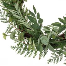 Artículo Guirnalda decorativa corona artificial eucalipto abeto oliva Ø45cm