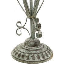 Soporte para corona de metal aspecto envejecido, decoración de mesa shabby chic H51cm