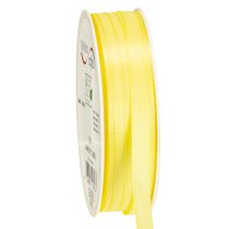 Artículo Cinta decorativa de tafetán, cinta de regalo, color amarillo claro, 10 mm, 50 m