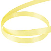 Artículo Cinta decorativa de tafetán, cinta de regalo, color amarillo claro, 10 mm, 50 m